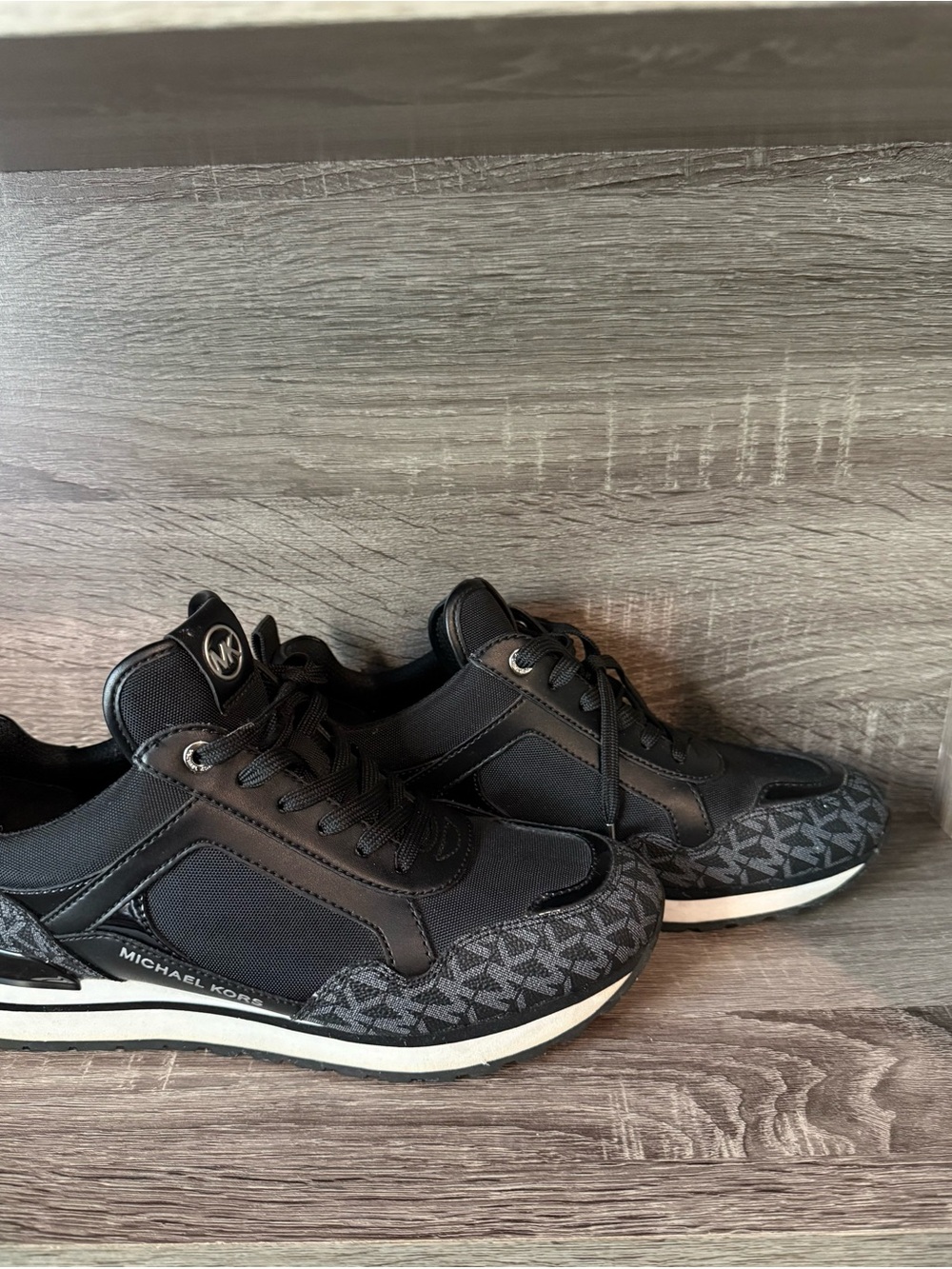 Michael Kors Women's Black Logo-Print Platform Sneakers